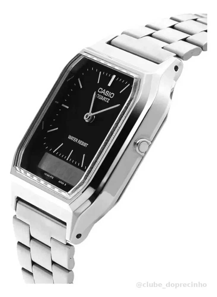 Relógio Casio Unissex Vintage Prata Aq-230a-1dmq