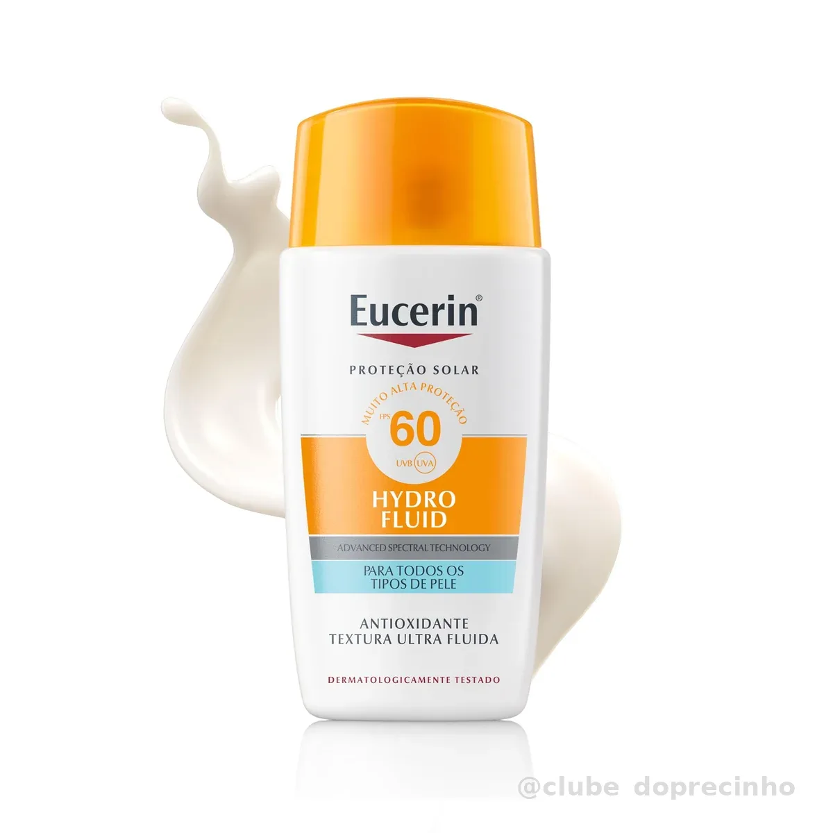 EUCERIN Protetor Solar Facial Ultra Fluido FPS 60 50ml, Hydro Fluid, Antioleosidade, Antioxidante, Rosto, Proteção UVA, UVB e Luz Visível