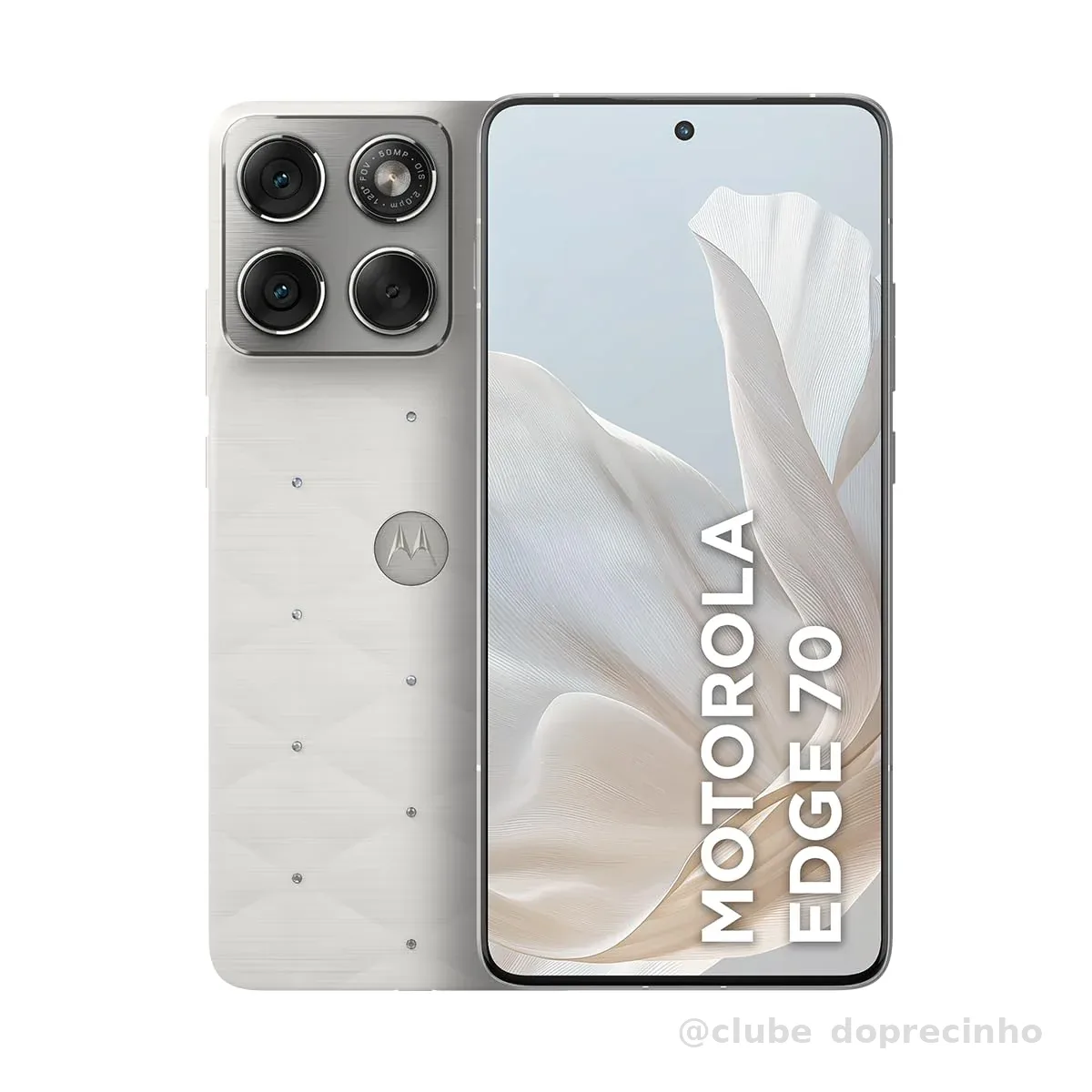 Smartphone Motorola Edge 70 5G Crystals by Swarovski - 512GB 24GB (12GB RAM + 12GB RAM Boost), Ultrafino, 3 cameras 50MP e tela extreme Amoled 120hz - Cloud Dancer