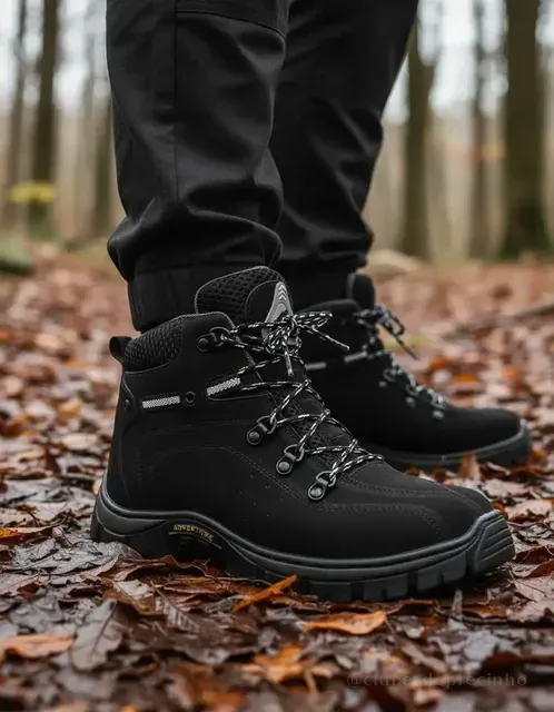 Tênis Bota Coturno Adventure Trilha Rapel Caminhada De Couro