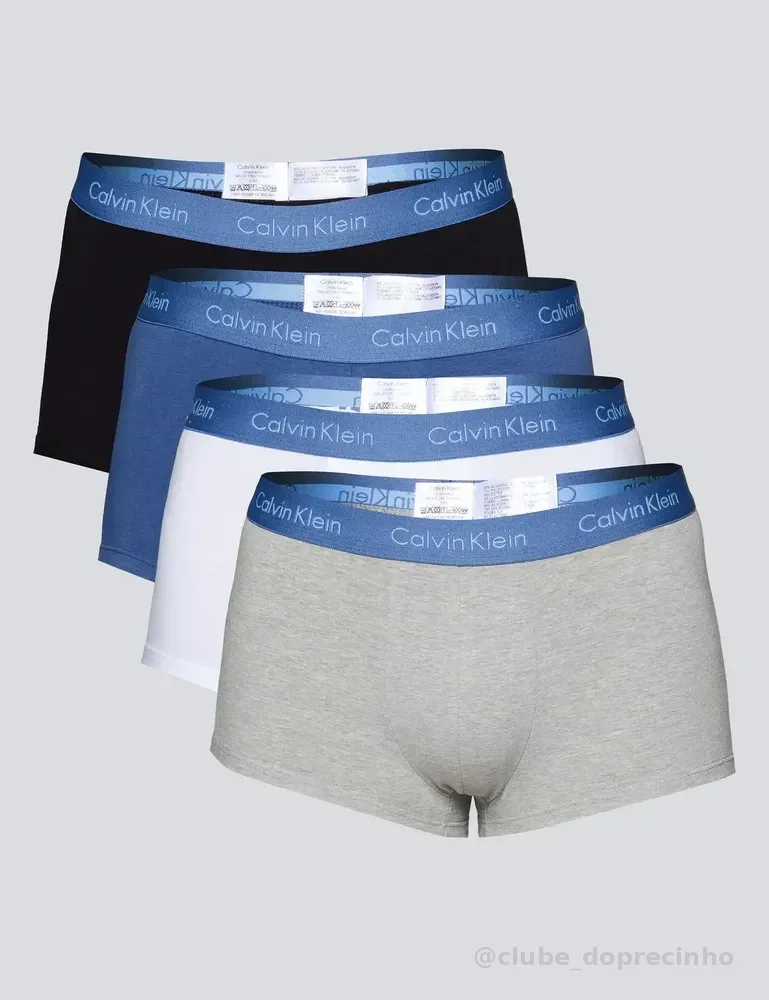Kit 4 Cuecas Trunk Calvin Klein Azul-marinho Liso G
