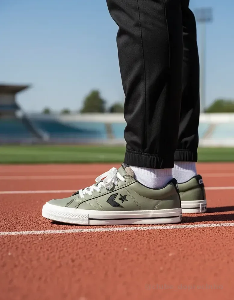 Tênis Converse Sem Gênero Sport Casual Curto S Verde Campestre/preto/branco Velho Lisa 41 Br