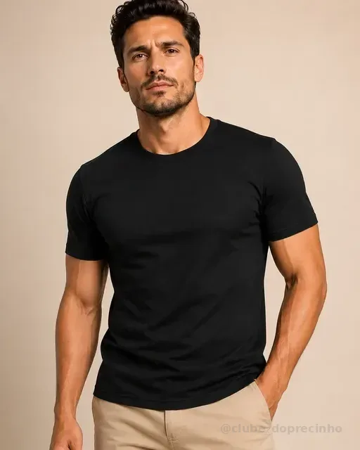 Camiseta Masculina Slim Premium Em Algodão Egípcio Básica