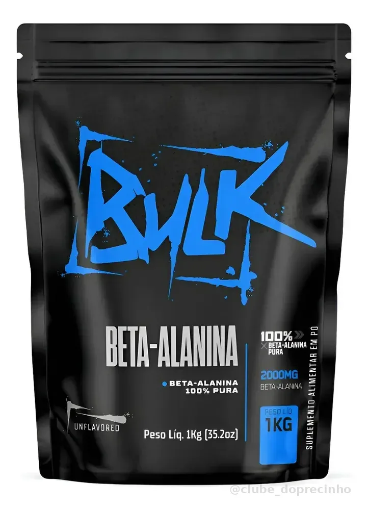 Suplemento Beta Alanina 100% Pura 1Kg Bulk Nutrition Sem Sabor Pó