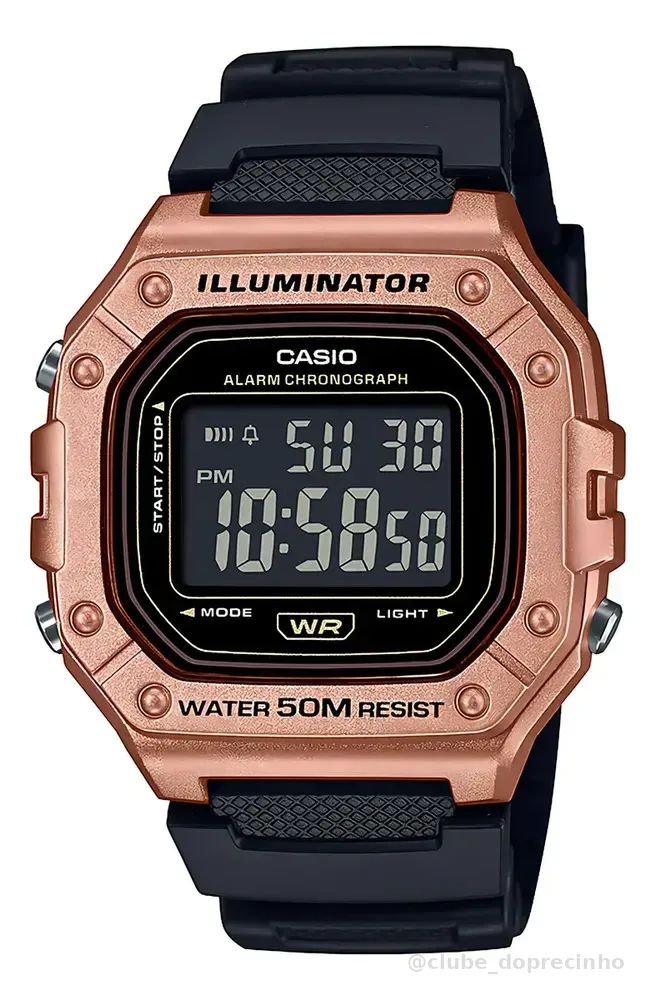 Relógio Casio Masculino Digital Quadrado W-218hm-5bvdf