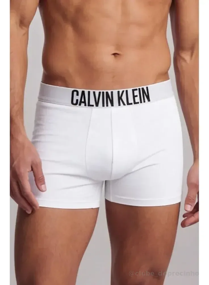 Kit 2 Cuecas Boxer Cotton Intense Power Calvin Klein Branco Liso M