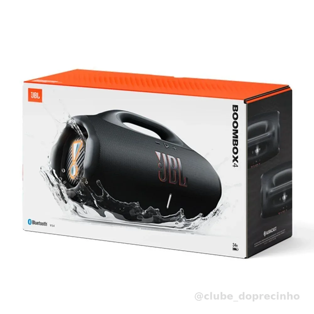 Caixa de Som Bluetooth JBL Boombox 4, com Auracast, IP68 Bivolt Preta