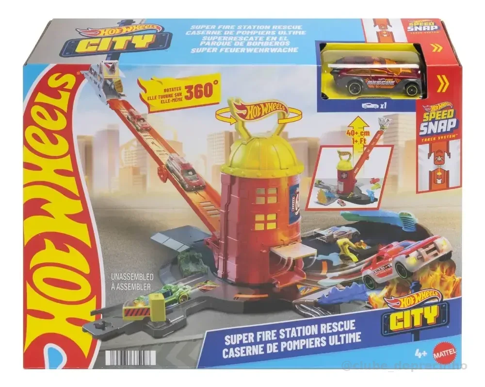 Pista Hot Wheels City Super Resgate Bombeiros Mattel - Jhl95 Colorido