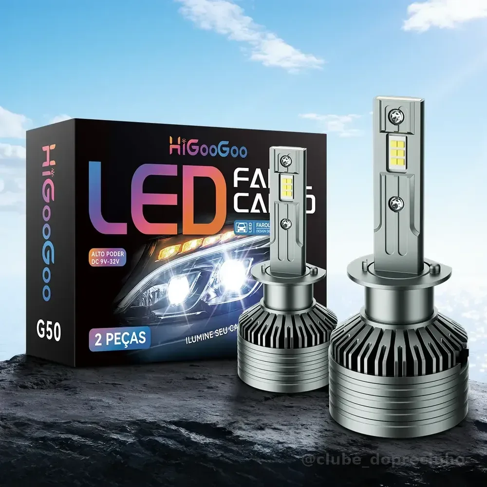 Higoogoo G50 150w Led Par Carro Farol H4 H1 H7h11hb3hb4h3h27 H1 Branco-frio