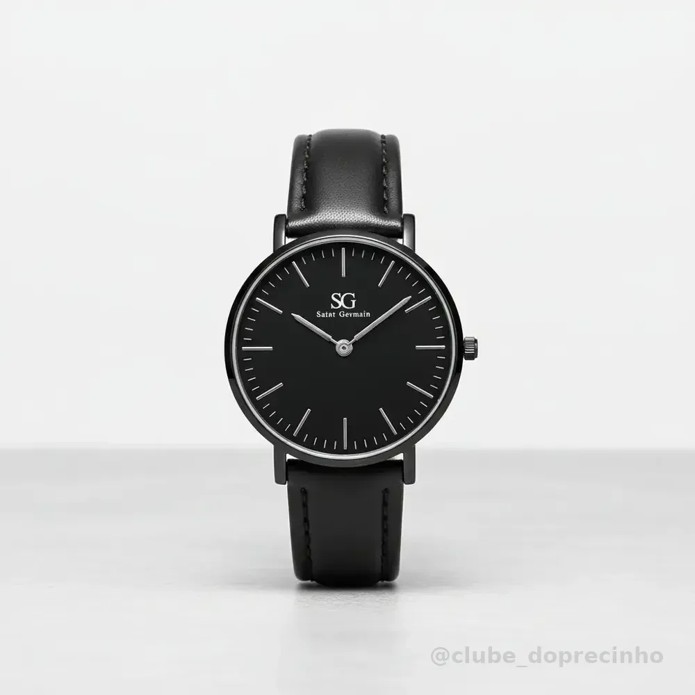 Relógio Masculino Saint Germain Murray Full Black de Couro Sintético Preto