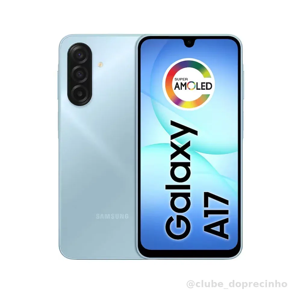 Celular Galaxy A17 4G Tela 6.7 128GB Super AMOLED Câmera Tripla 50MP Samsung