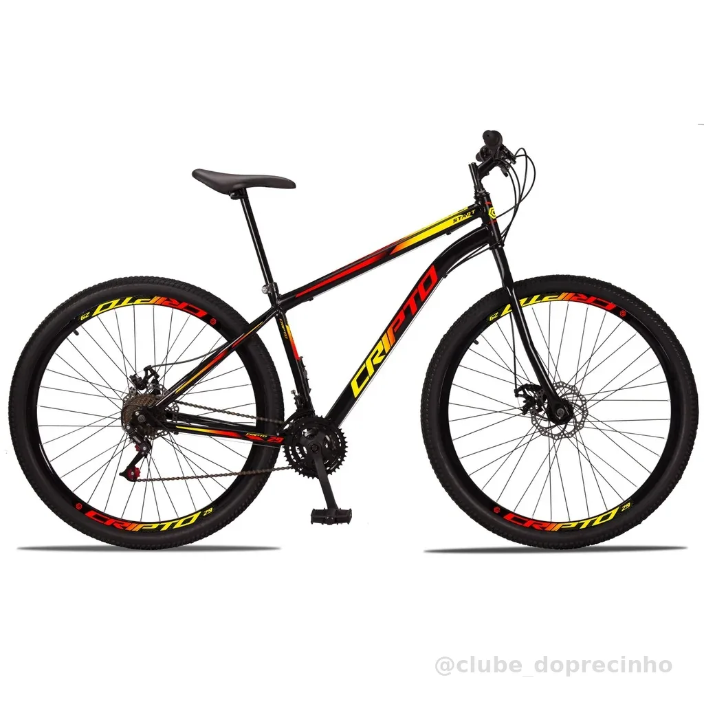 Bicicleta Aro 29 Aço Carbono 21v Cripto Freios A Disco Garfo