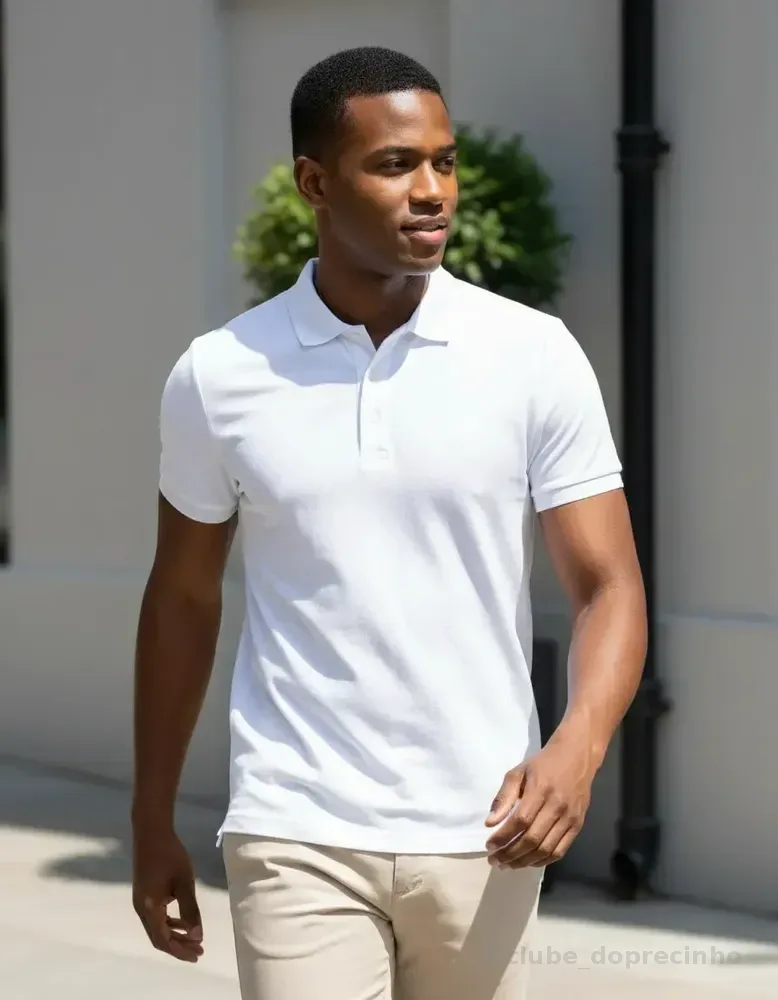 Camisa Polo Masculina Polo Wear Piquet Branco Liso G