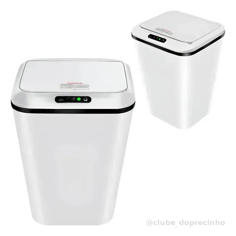 Infravermelho Automática Usb Lixeira Retangular 14l Branco