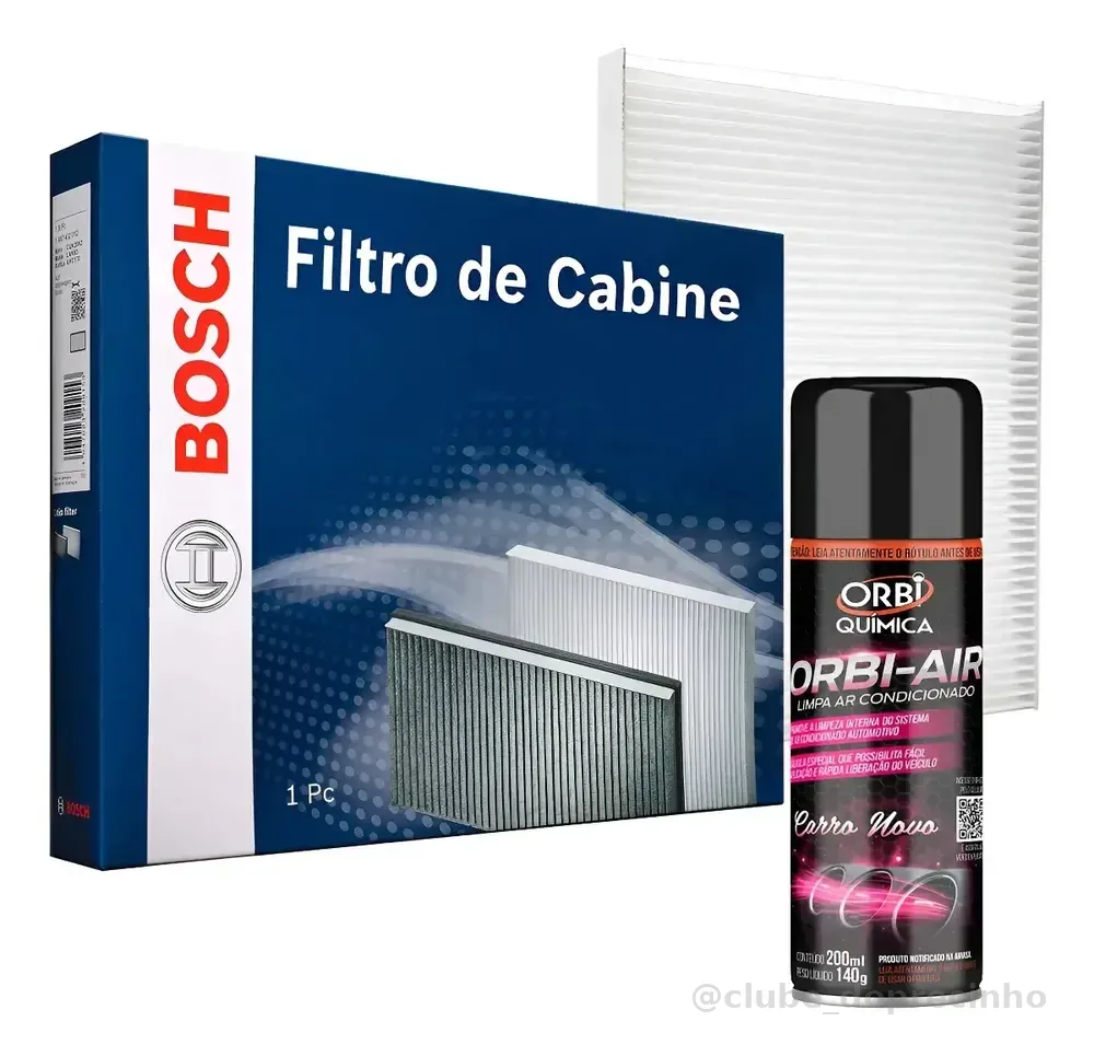 Filtro Cabine Ar Condicionado Bosch + Spray Higienizador Duster/captur/oroch
