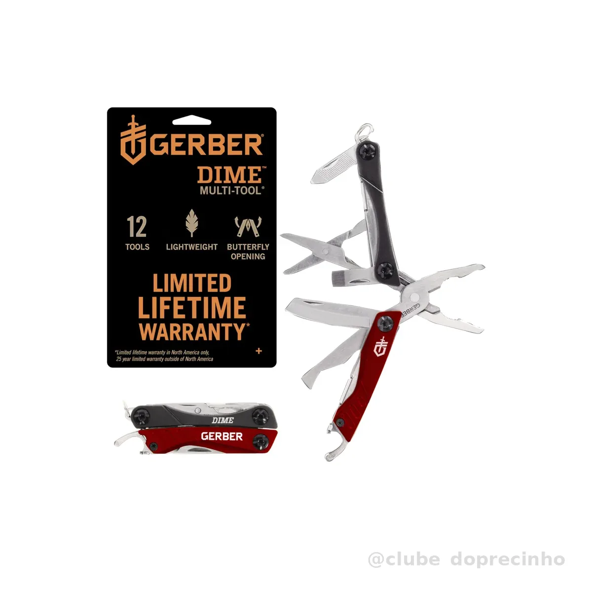 Multiferramenta Gerber Gear Mini Dime 12 em 1, vermelho