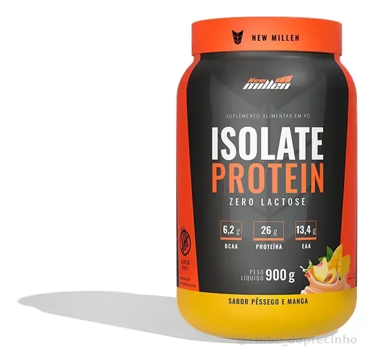 Isolate Protein Zero Lactose New Millen 900g Sabor Pêssego e Manga