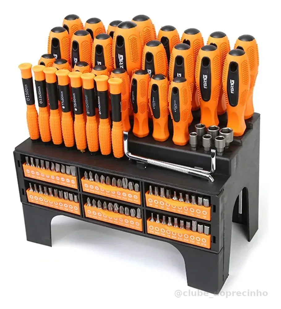 Jogo 100 Peças Chaves De Fenda/ Phillips E Bits ForTG Pro FORTGPRO-FG8193