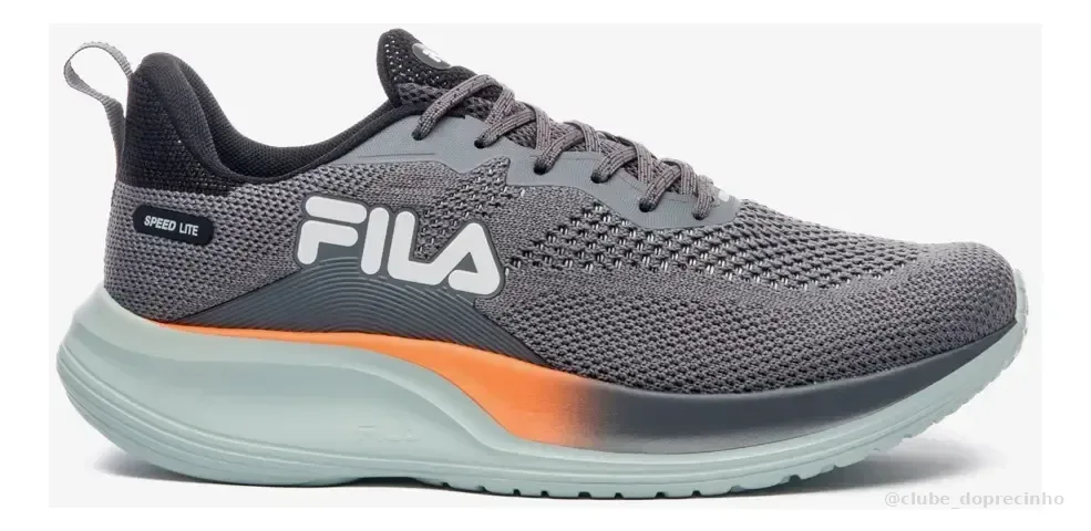 Tênis Esportivo Masculino Speed Lite Fila Grafite/preto/laranja Liso 41 Br