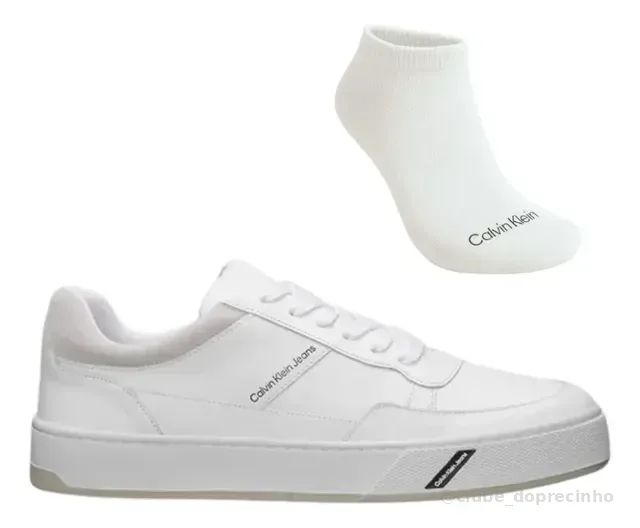 Kit Meia E Tênis Casual Masculino Calvin Klein Palito Basic