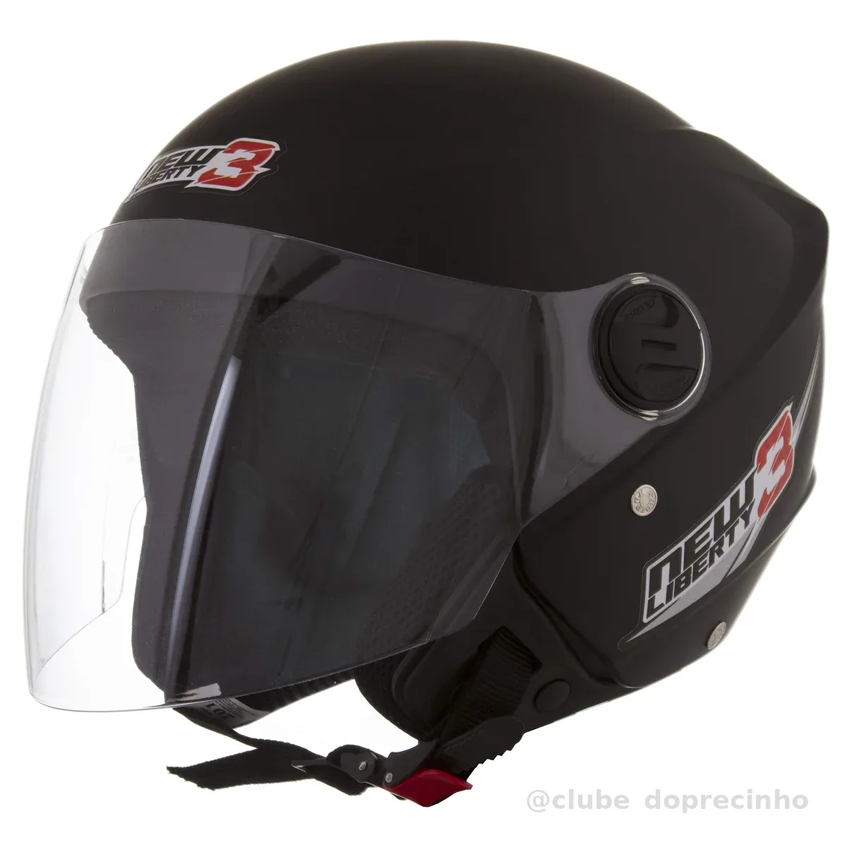 Pro Tork Capacete New Liberty Three, Preto Fosco, Tam. 58