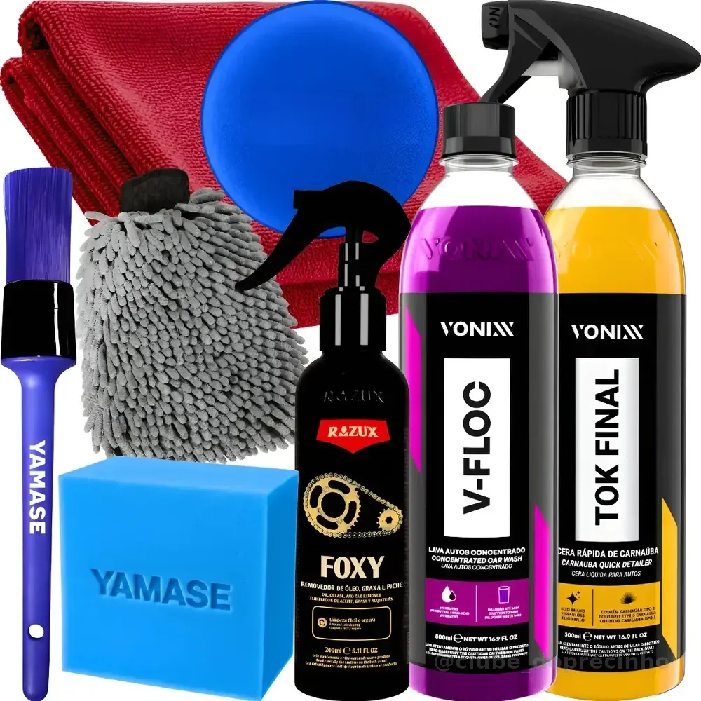 Kit Desengraxante Para Moto Vonixx V Floc Shampoo 500ml