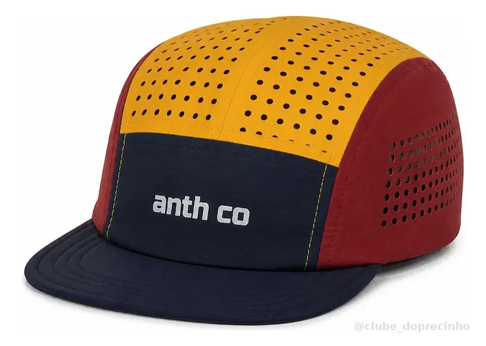 Boné Five Panel Esportivo Fresh Anth Co Respirável Unissex Marinho/bordô/açafrão Único