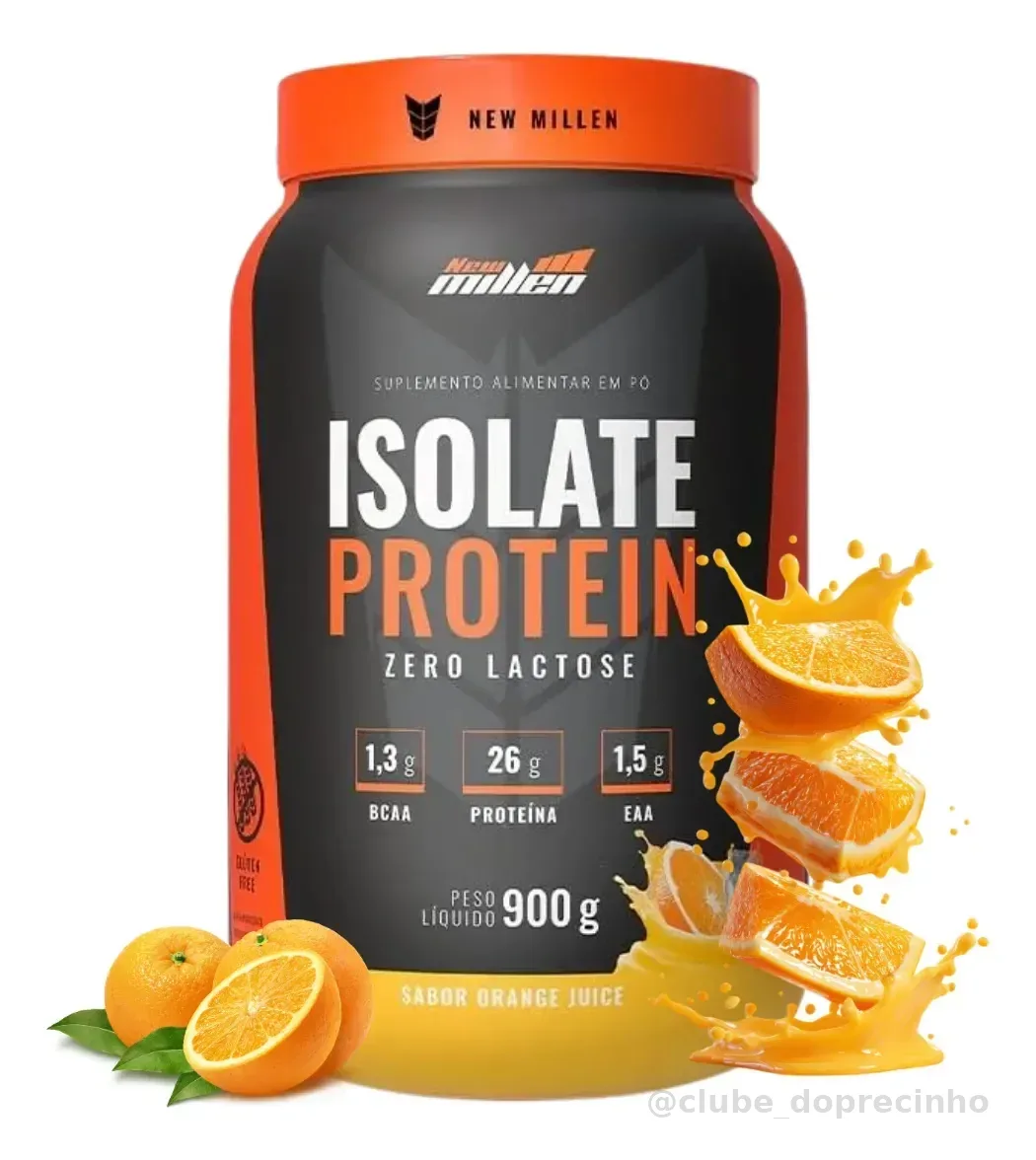 Isolate Protein Pote 900g Proteína Isolada New Millen Sabor Orange Juice