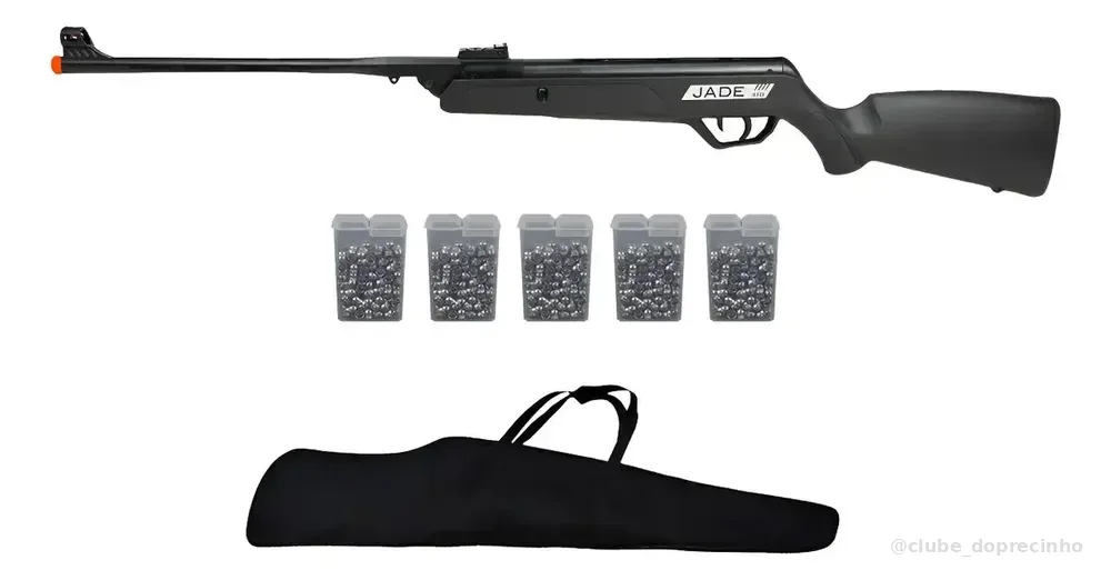 Carabina De Pressão New Jade 4.5mm - Cbc + Capa + 5 Chumbos Preto 4.5 Mm