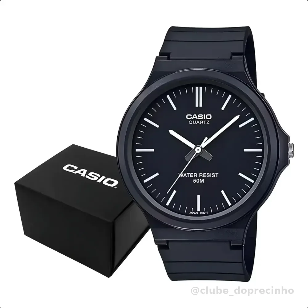 Relogio Casio Masculino Analógico Preto Mw-240-1evdf-sc