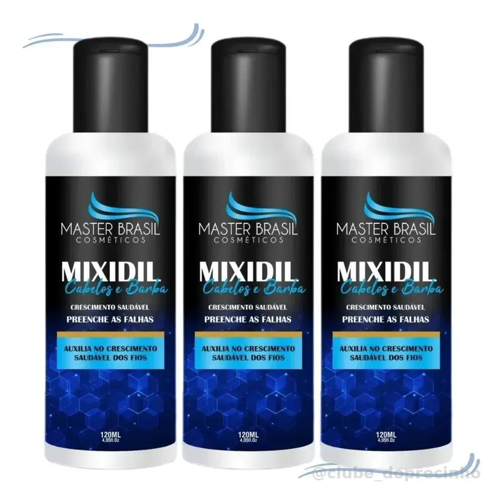 Serum Minox Masculino Crescimento Antiqueda Cabelo e Barba 3 Un. 360ml
