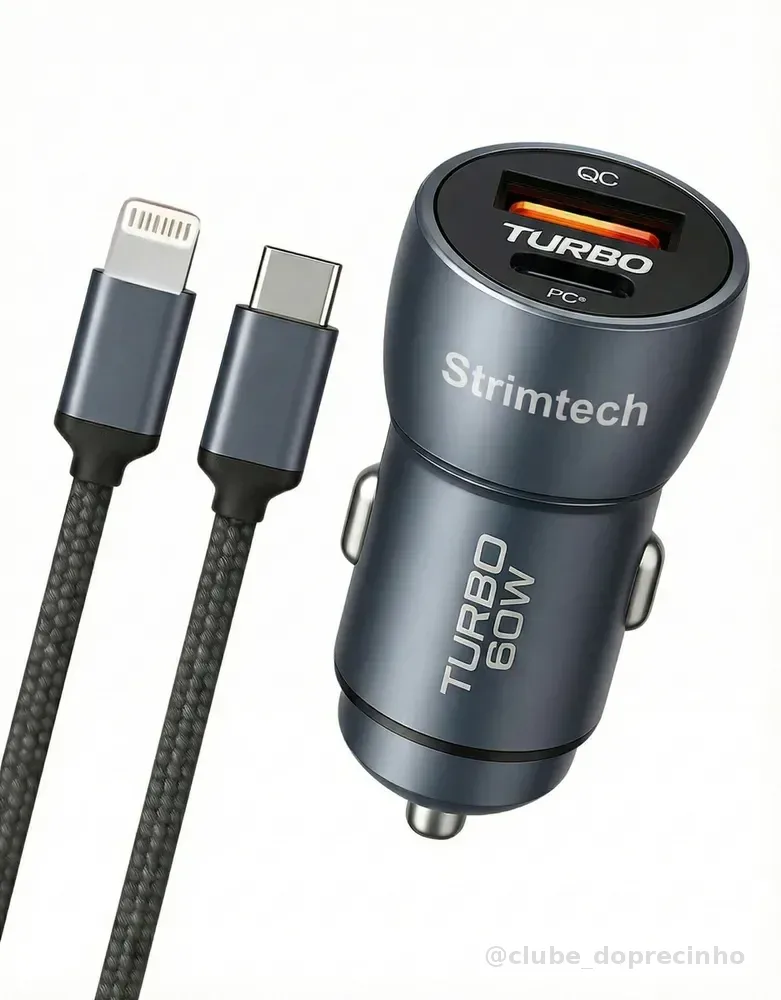 Kit Tomada Usb Veicular Carregador Turbo 60w Carro Plug Acendedor iPhone Ios Portátil Rápido Embutir Cinzeiro Extensão 2 Saídas Pro