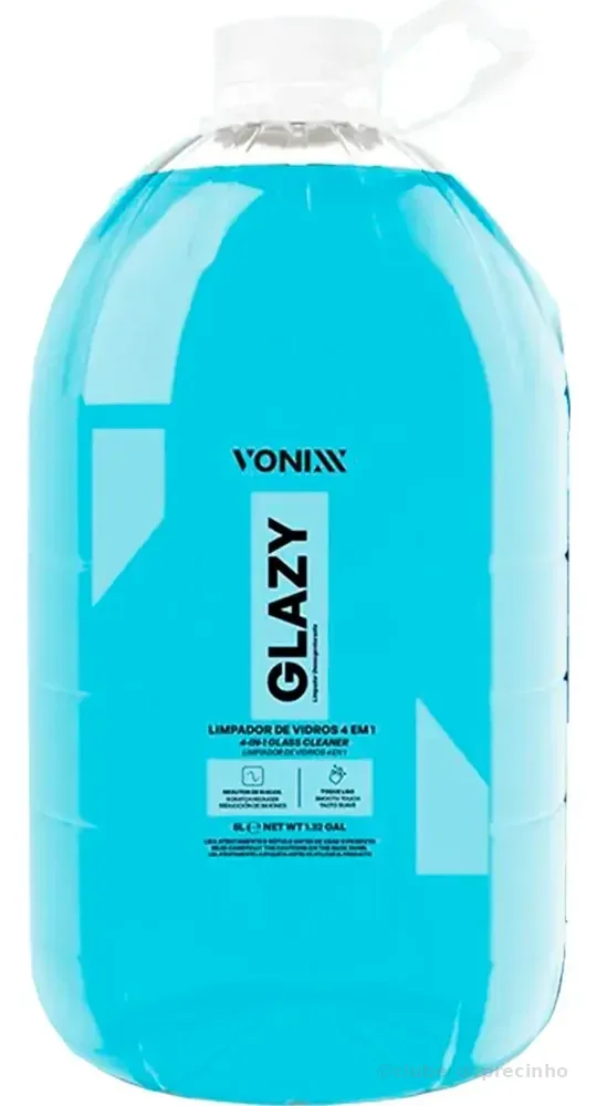 Glazy Galão 5l Limpa Vidros Redutor Atrito Risco Vonixx