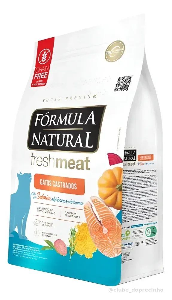 Ração Fórmula Natural Fresh Meat Gato Castrado Salmão 10,1kg