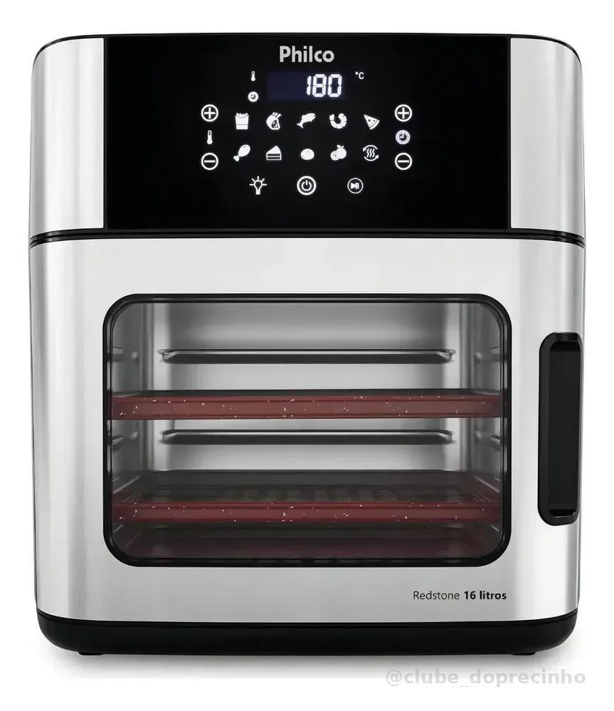 Fritadeira air fryer philco PAF16A 4 em 1 painel digital 16l preto