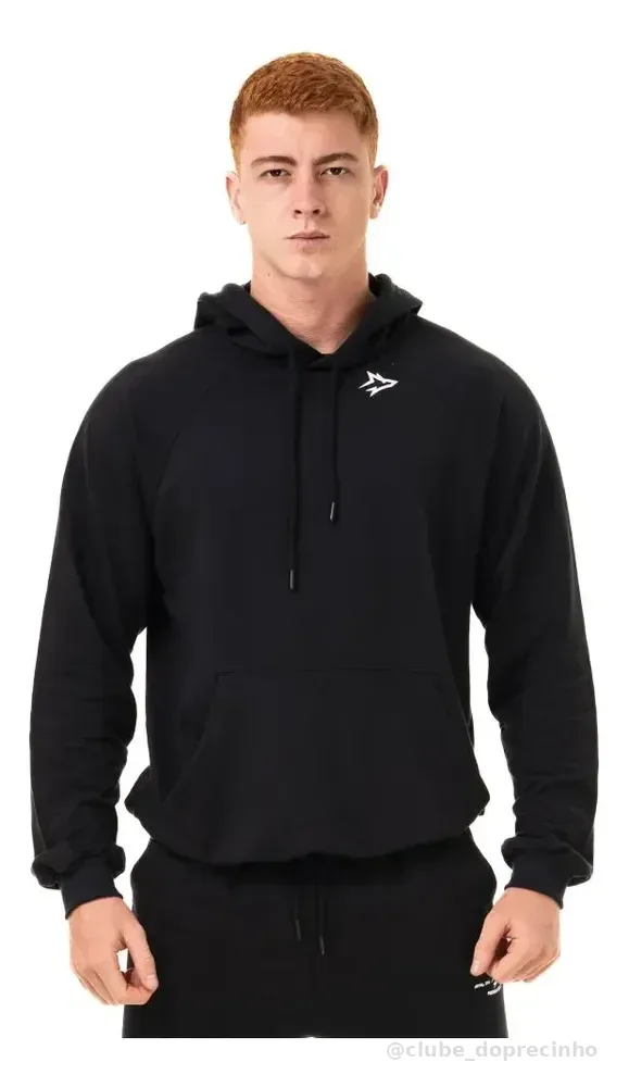 Casaco Moletom Preto New Lupus Inverno Alpha M Preto Liso