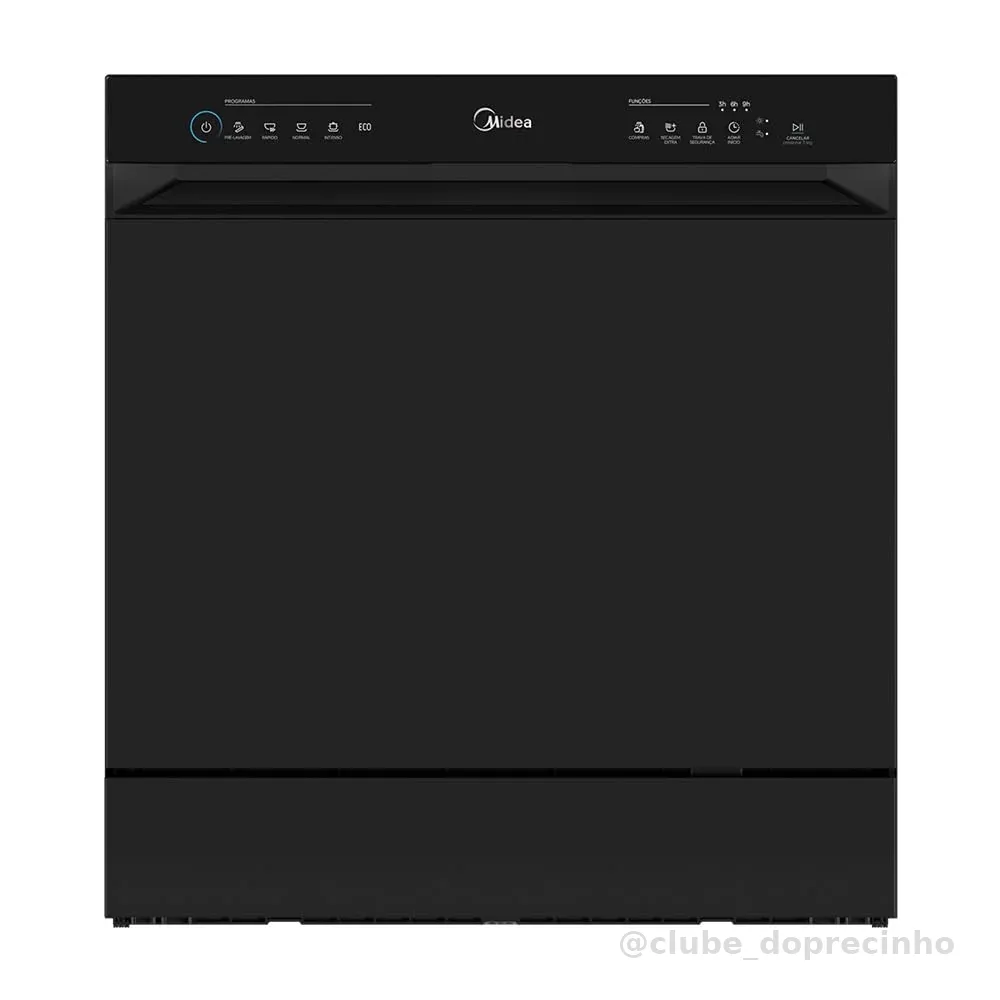Lava Louças 8 Serviços Preta Touch Plus Midea 220v