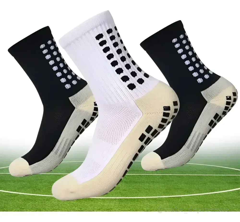 Kit 6 Pares Meia Antiderrapante Esportiva Futebol Treino Pro Preto Unico