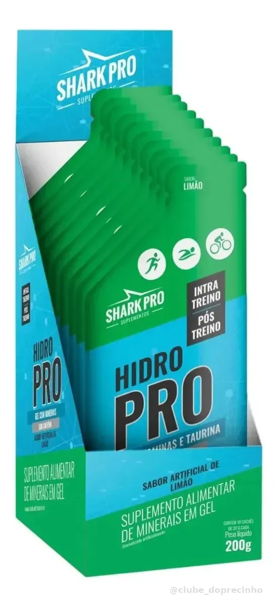 Repositor Eletrólitos Zero Carbo Shark Hidro Gel Suplemento Limão