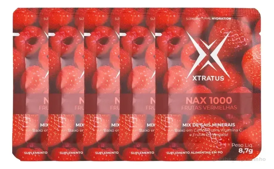 Xtratus Nax1000 Sais Minerais Frutas Vermelhas 8,7g Kit 5 Frutas Vermelhas
