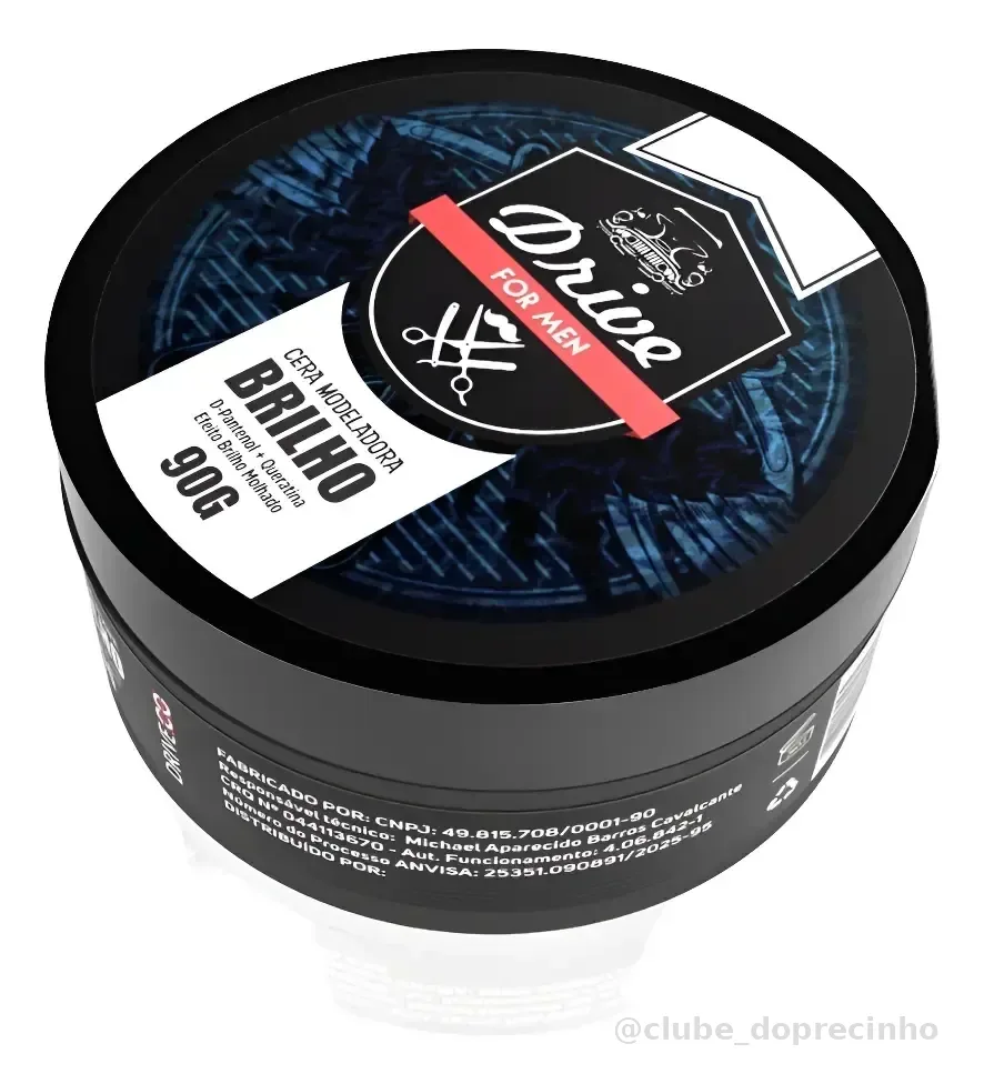 Pomada Capilar Modeladora Drive For Men 90g Cera Brilho Brilho