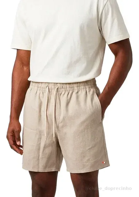 Shorts Linho Masculino Sandrini Casual Verão Confortável