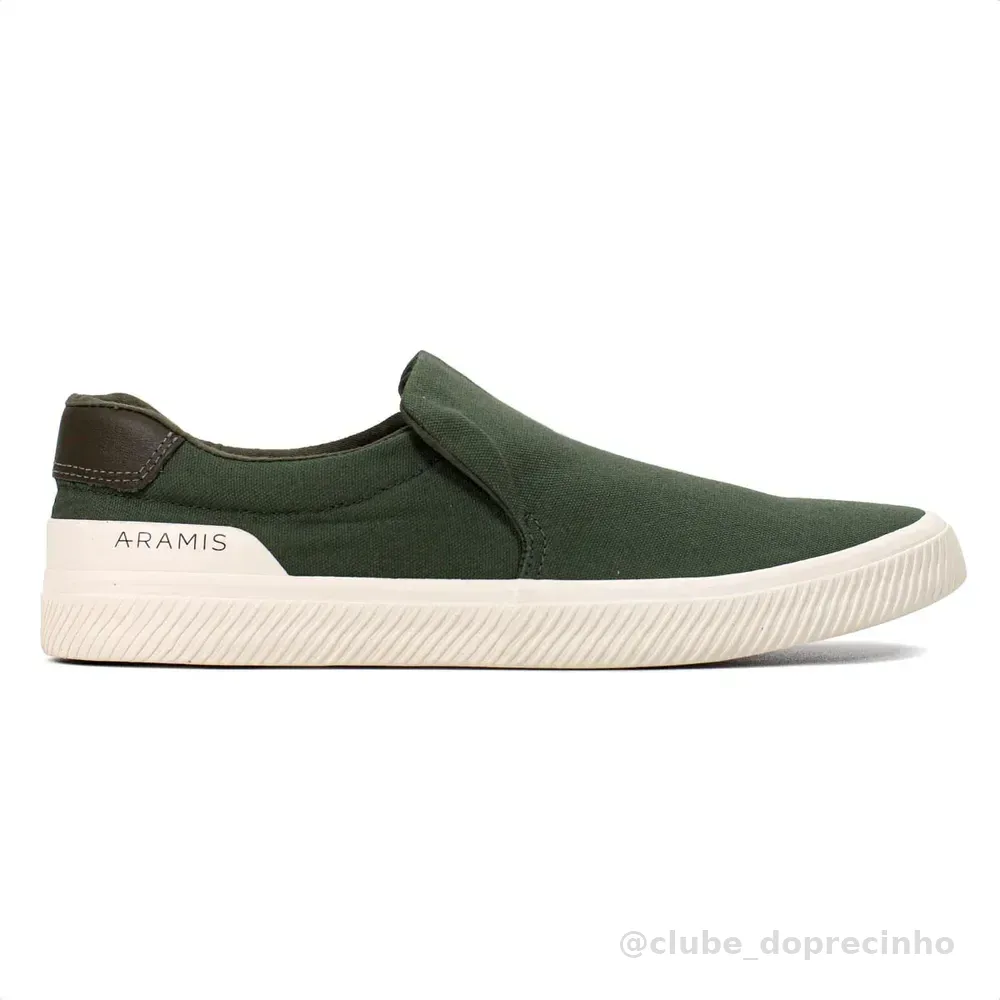 Tênis Masculino Casual Aramis Daily Slip Confortável Moderno Verde Militar 41 Br