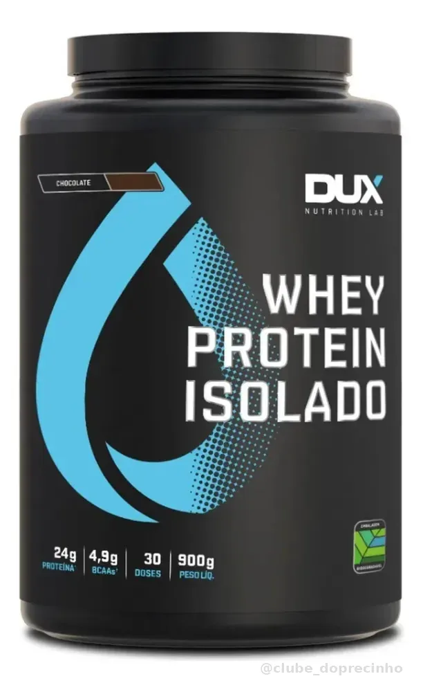Whey Isolado Dux 900g - Whey Baixo Carbo 24g De Proteínas Sabor Chocolate