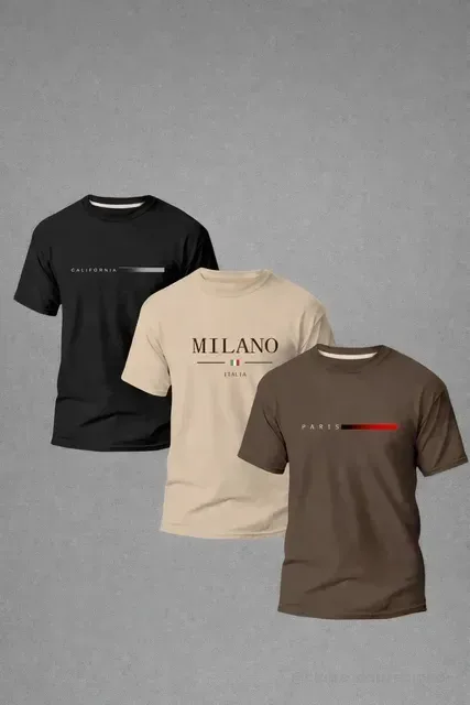 Kit 3 Camisetas Masculina  100% Algodão Premium Verão Oferta