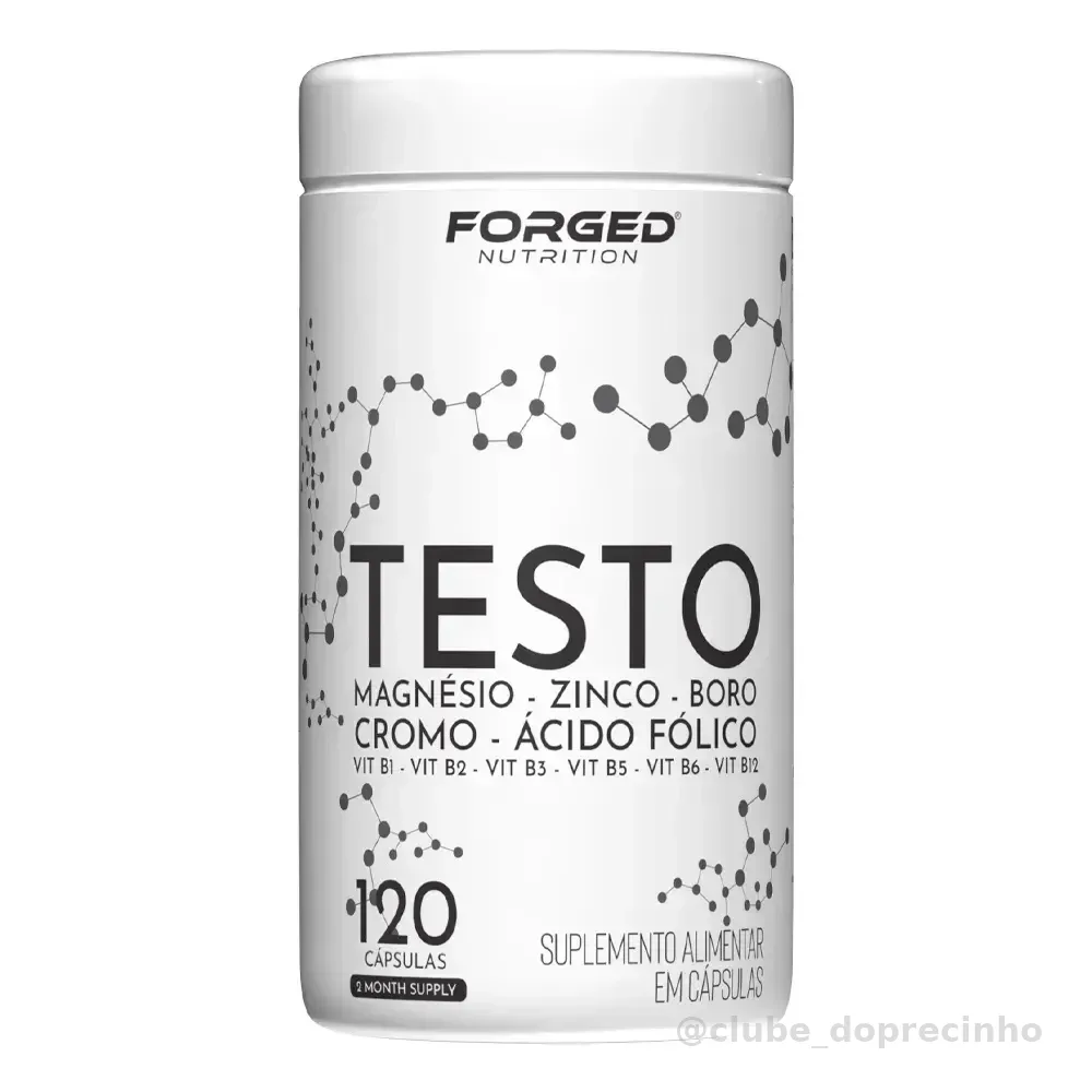 Testo Forged - Zinco, Magnésio, Boro, Cromo, Vitamina D3, B12 - Precursor Da Testo - 120 Cápsulas - Forged Nutrition