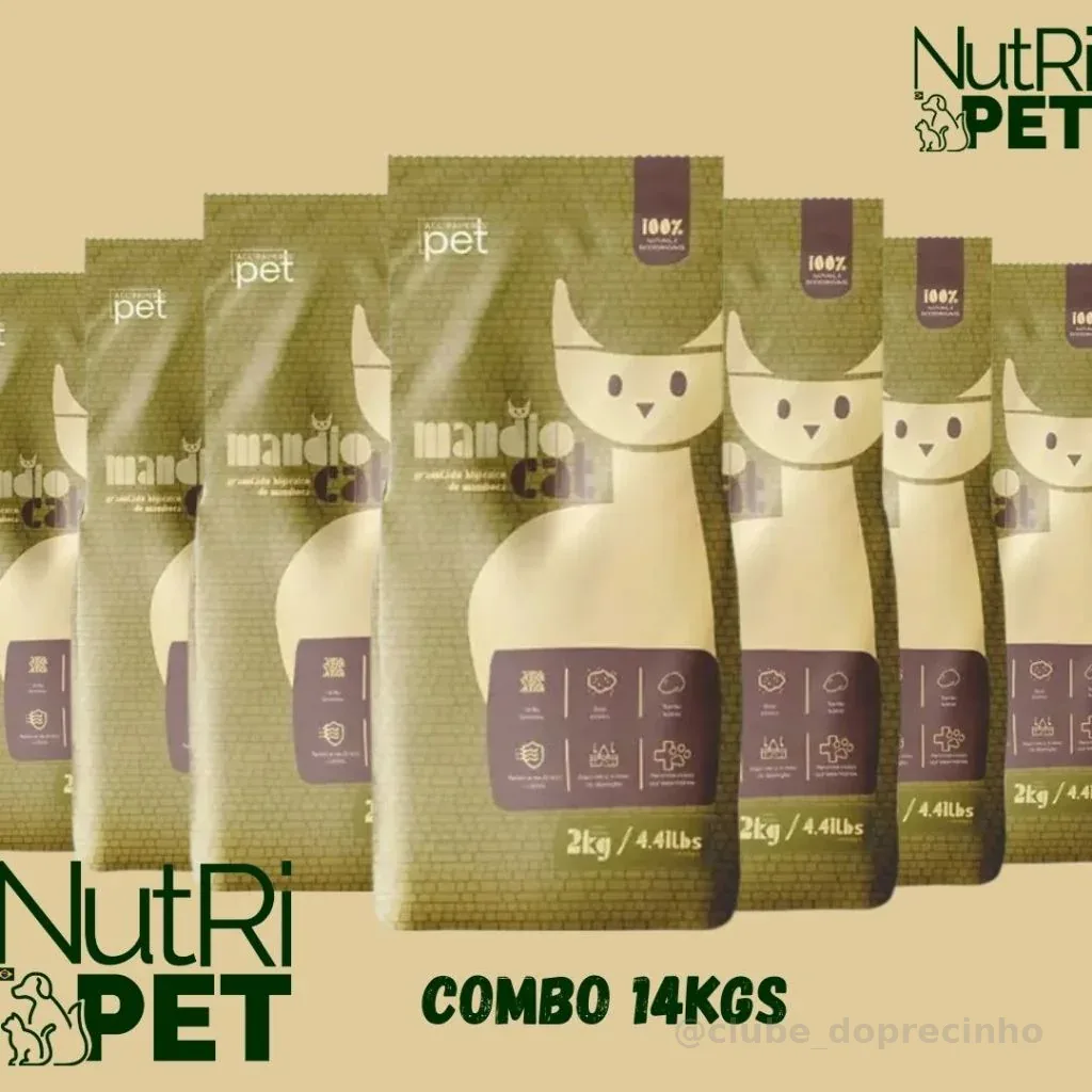 Top Areia Higiênica 100% Natural e Biodegradavel Mandiocat 14kgs