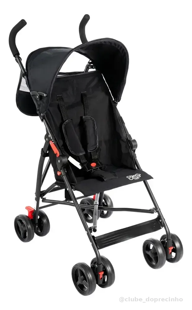 Carrinho De Bebê Passeio Guarda Chuva Styll Baby Preto