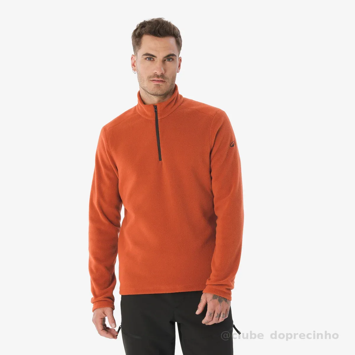 Blusa Masculina de Trilha Fleece MH100 Quechua Laranja