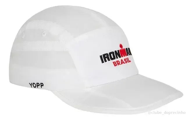 Boné Esportivo Yopp Ironman Brasil 5 Panel Respirável Branco Branco Único